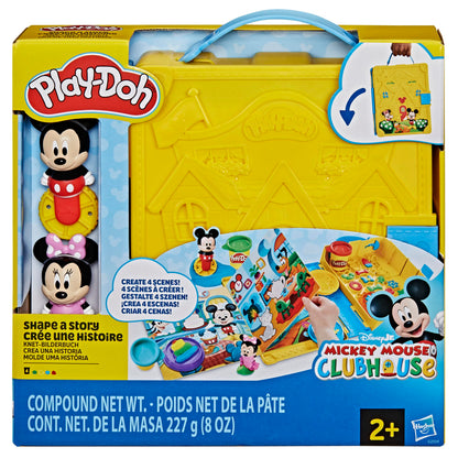 Play-Doh Disney Junior Mickey Mouse Clubhouse, Shape a Story Playset, Storage & Travel, Arts & Crafts Preschool Toys for Kids 2+