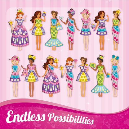 Imagimake DIY Magnetic Dress-Up Princess |Pretend Play Magnetic Toys for Kids | 30 Magnetic Dresses & Accessories | Interchange & Create Unlimited Outfits | Birthday Gift for 3,4,5,6,7,8 Year Old Girl