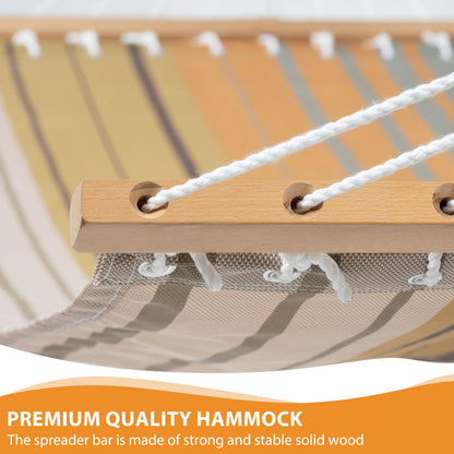 Lazy Daze Hammocks Quick Dry Hammock with Spreader Bar Textliene Fabric Double 2 Person Hammock with Chains Outdoor Patio Poolside Backyard Beach 450 lbs Capacity, Coffee Stripes