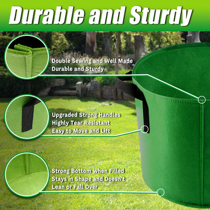 Sinimaka 15 Gallon Grow Bags, 7 Pack Colorful Fabric Plant Pots with Handles for Garden and Outdoor Planting