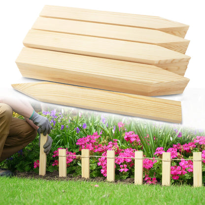 Warmfarm 20 Pack Wooden Garden Stakes, Wood Survey Grading Stakes 12in, Wood Garden Stake for Vegetables and Vines, Pointed Wooden Stake for Fencing, Landscaping, Survey Use
