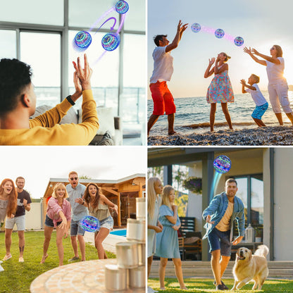XINHOME 2 Pcs Flying Orb Ball Toys(Blue+Pink) Soaring Hover Boomerang Spinner Hand Controlled Mini Drone for Kids Adults Outdoor Indoor