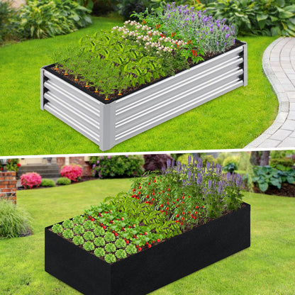 Niuyhe 2mm Thick Fabric Garden Grow Bed Bags, 6x3x1 Feet Liners Designed for Outdoor Metal Raised Garden Beds, 128 Gallon Capacity Large Garden Bed Liner Vegetable Growing Boxes