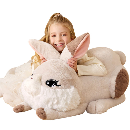 EARTHSOUND Giant Easter Bunny Stuffed Animal Plush Toy,23 inches Large Rabbit Jumbo Big Size Soft Toys,Cute Huge Plushy Fluffy Fat Plushie,Gifts for Kid