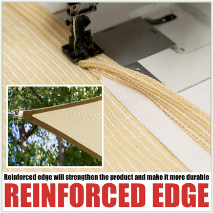 Royal Shade 12' x 20' Beige Rectangle Sun Shade Sail Canopy Outdoor Patio Fabric Screen Awning RTAPR1220 - UPF50+ 95% UV Blockage, Heavy Duty, Water & Air Permeable (We Make Custom Size)