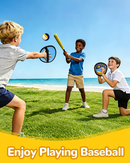 HGY Toss and Catch Baseball Toys,Outdoor Sport Games for Kids and Family with Tball Bats and Toddler Baseball Glove and Sticky Soft Balls. Great for Yard Lawn Beach Pool and Indoor Fun