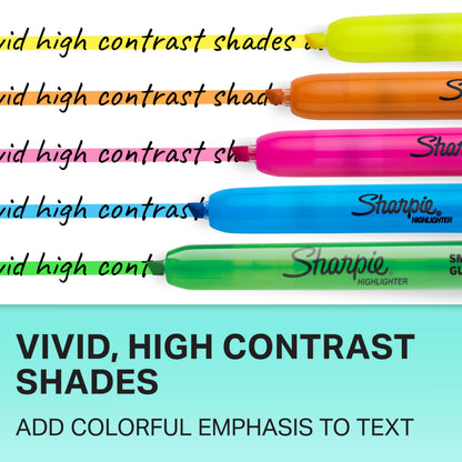 Sharpie Retractable Highlighters, Chisel Tip, Fluorescent Yellow, 12 Count