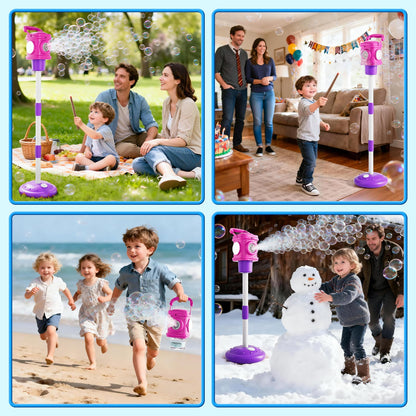 2-in-1 Remote Street Lamp Bubble Machine for Kids 3-6 4-8 Years Old, Outdoor & Indoor Bubble Maker Toys with Lights for Boys and Girls 3 4 5 6 7 8+ Birthday Party Gifts