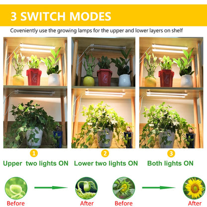Grow Light Strips, Plant Lights for Indoor Plants Full Spectrum Growing Lamp with Auto On & Off Timer,3/6/12H Timer, 192 LEDs/ 10 Dimmable Levels Sunlike for Seedings Hydroponics