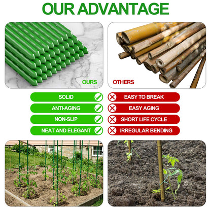 WAENLIR Garden Stakes 48 inch 4ft Sturdy Tomato Stakes, Plant Stakes for Outdoor Plants, Metal Plant Support Sticks for Gardening, Pack of 30