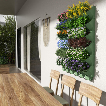 ZIAERKOR Self Watering Wall Mounted Vertical Planter, 36 Pots Wall Planter Indoor Vertical Living Green Plant Wall Easy Installation (Green with Timing System)