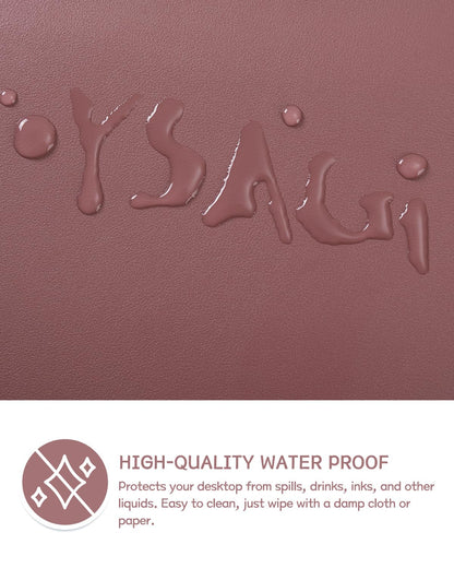 YSAGi Non-Slip Leather Desk Pad Blotter, Waterproof Laptop Computer Desk Keyboard Mat, Table Protector Mat, Large Mouse Pad for Office/Work/Home/Decor(Dark Pink, 31.5" x 15.7")