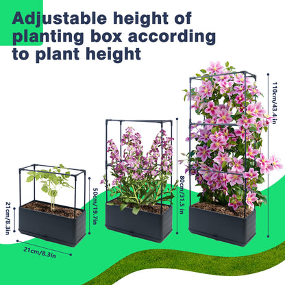 Sumloty 2Pack Raised Garden Bed Planter Boxe with Trellis, 43.4" Self Watering Tomato Raised Planter Box with Trellis for Climbing Vegetable Flowers and Plants, Tomato Cage for Indoor Outdoor Use