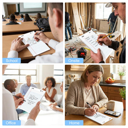 ViVin Legal Pads 5x8, 12 Pack, Narrow Ruled, 30 Sheets Per Note Pads, Perforated Writing Pad, Legal Pads Ideal for Home, Office, Business, White Paper