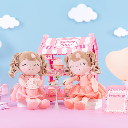 Gloveleya Baby Doll Baby Girl Gifts Plush Curly Kids Girl Toys with Love Toys for Ages 2-4 Toddler Toy Pink