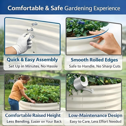 XGMDD Premium Round Raised Garden Bed, 6FT Large Thickened Galvanized Metal Planter Box, 0.7mm Reinforced Rust-Resistant, Easy DIY Assembly Above Ground Gardening Bed for Vegetables, Flowers & Herbs