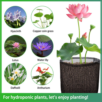 EBaokuup 4 Pcs Aquatic Pond Planting Bags-7" Reusable Mesh Water Garden Pond Plant Pot-Breathable Black Square Lily Plant Pots for Pond Bog Plant Garden Terrestrial Plant