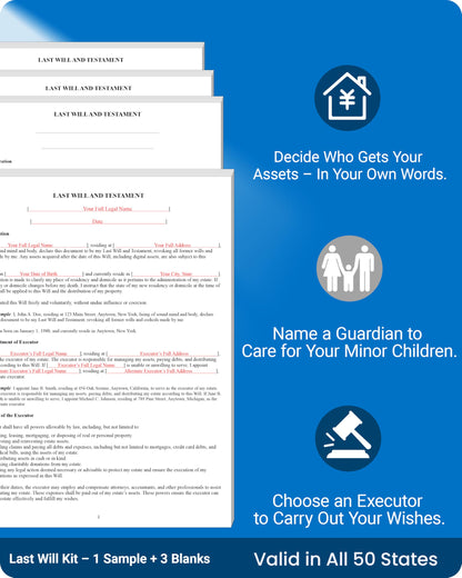 TillBio 2026 4-in-1 Estate Planning Kit – Includes Last Will, Living Trust & Power of Attorney Forms – Lawyer-Prepared Templates with Instructions – Valid in All 50 States（3pcs）