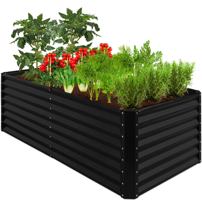 Best Choice Products 6x3x2ft Outdoor Metal Raised Garden Bed, Deep Root Box Planter for Vegetables, Flowers, Herbs, 269 Gallon Capacity, 100% Non Toxic Materials - Black