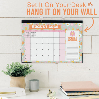 Hadley Designs Large Teacher Desk Calendar 2026-2027 - Desktop Calendar 2026, 18-Month Desk Calendars for Home, Office & Classroom, Cute Classroom Must Haves, Teacher Appreciation Gifts