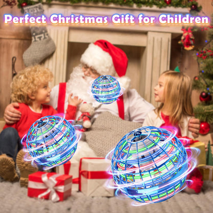 KIYTARBOO 2PCS Flying Orb Ball 2025, Galaxy Cosmic Fly Ball Boomerang, Hover Balls Fidget Spinner, Cool Toys Gifts for 6 7 8 9 10+ Year Old Boys Girls (Blue+Red)