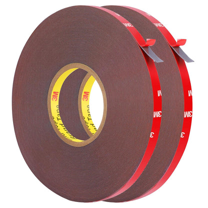 HitLights Double Sided Tape Heavy Duty (2 Pack), Waterproof Strong Mounting Adhesive Tape for Walls, Car, Home Decor, Office Decor (100ft x 0.39in)