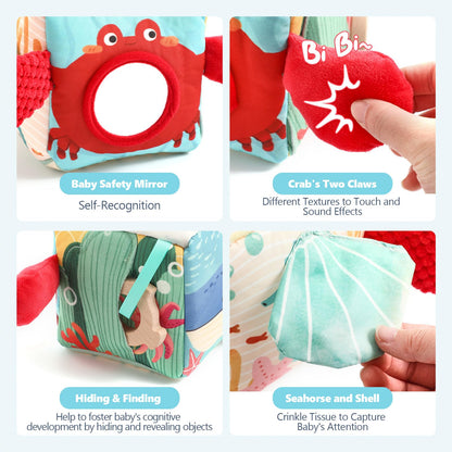 Youuys Baby Tissue Box Toy for Babies 6-12 Months - Montessori Toys Baby Tissue Box Sensory Toys for 1 Year Old - Boy Girl Gifts for Babies 6 12 18 Months Old (Ocean)