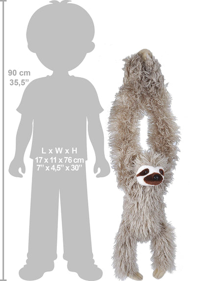 Wild Republic Hanging Three Toed Sloth Plush, Stuffed Animal, Plush Toy, Gifts for Kids, Zoo Animals, 30 inches