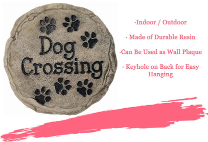 Spoontiques - Garden Décor - Dog Crossing Stepping Stone - Decorative Stone for Garden