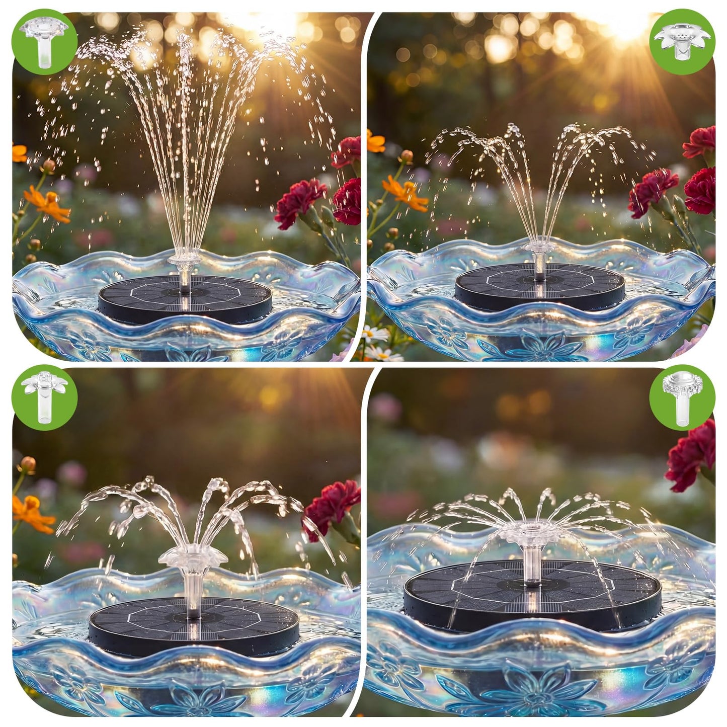 AISITIN 3.5W Solar Fountain for Bird Bath Upgraded 2026, Solar Water Fountain Kit with 3 Fixed Bracket & Multiple Nozzles & Storage Interface for Bird Bath, Garden, Courtyard, Pond, Pool and Outdoor