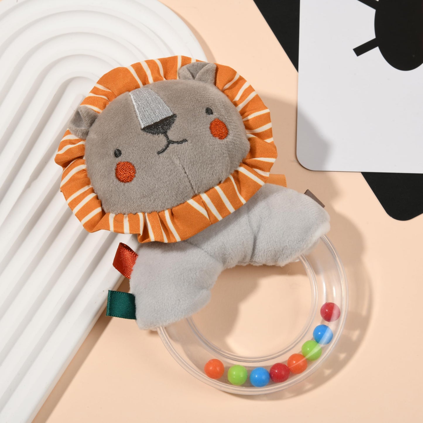 Toyssa Montessori Toys for Babies 0-6 Months, 6 in 1 Wooden Learning Educational Sensory Toys with Spinning Drum & Tummy Time Mirror & Baby Rattle & Flash Card, Birthday Gifts for Babies Boys Girls