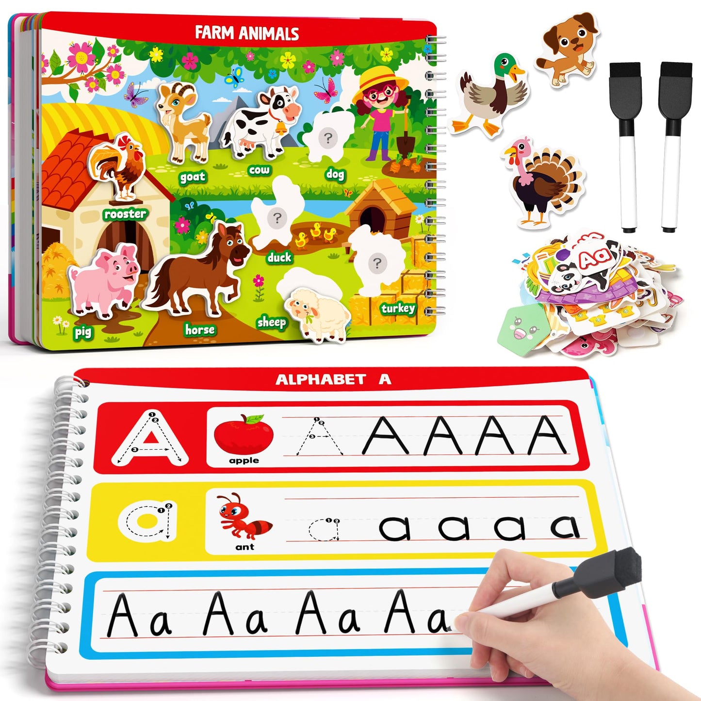 Coogam Montessori Preschool Learning Activities for Toddler Girls Age 3-5, Busy Book with Tracing & Handwriting Practice, Educational Autism Sensory Travel Toys for Girls Birthday Gifts