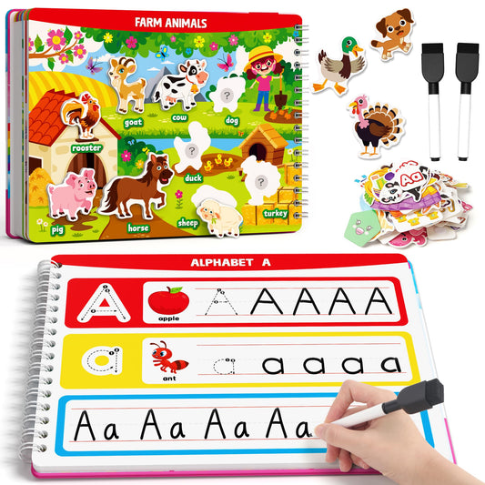 Coogam Montessori Preschool Learning Activities for Toddler Girls Age 3-5, Busy Book with Tracing & Handwriting Practice, Educational Autism Sensory Travel Toys for Girls Birthday Gifts
