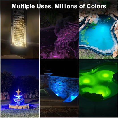 OSREE Pond Light LED Underwater with 12V Transformer, 6W Turtle Pond Lights with APP, IP68 Waterproof Fountain Lights with 32FT Cables for Ponds Fountain Waterfall Yard Water Feature, 1 SpotLights
