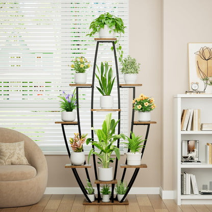 Plant Stand Indoor with Grow Lights - 10 Tiered Tall Plant Shelf Indoor, 59" Large Plant Stands for Indoor Plants, Metal Corner Flower Holder Rack Display for Living Room Patio Garden Balcony Home