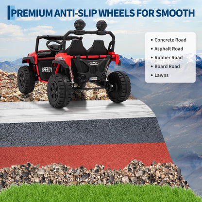 Garvee 24V Ride on Toys for Big Kids with Remote Control - 4WD Electric Car, 2 Seater UTV, Spring Suspension, Front & Behind LED Lights, Dual Storage, 3 Speeds, Bluetooth Music, Parent Safety Brake,