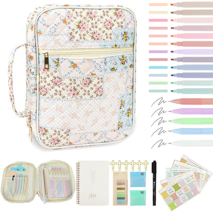 DRANSMIC Bible Cover Case for Women Large Bible Cover Bag Bible Study Supplies Accessories Bible Journaling Kit for Girls Women