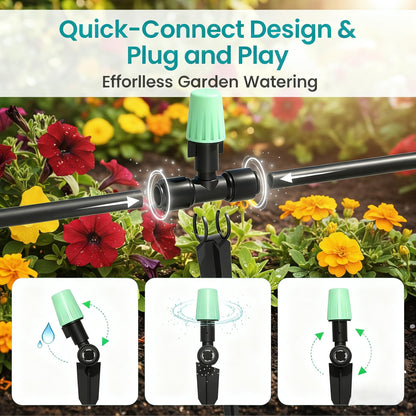 NACNO Drip Irrigation System，1/4" Blank Distribution Tubing Watering Hose, DIY Micro Sprinkler Automatic Plant Waterer for Garden, Greenhouse, Raised Bed, Patio & Outdoor Plants （65FT