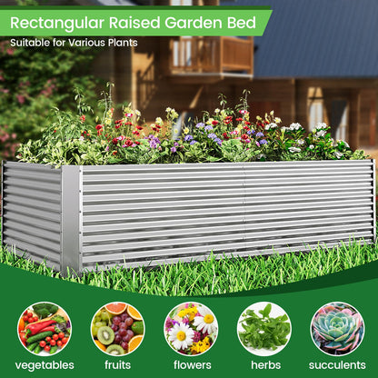 FRIZIONE 2pcs Tall Galvanized Raised Garden Bed Outdoor,Steel Garden Bed for Vegetables,Above Ground Garden Box for Flower,Metal Raised Beds for Gardening - 6x3ft
