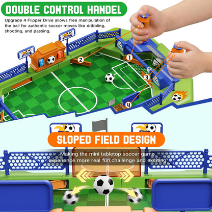 Mini Foosball Table Game for Kids – Soccer Board Game, Portable Tabletop Pinball Interactive Sports Game, Indoor Family Party Birthday Gift Educational & Active Toy for Boys Girls Ages 3+