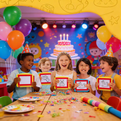 Tinlade 48 Pack Mini Magnetic Drawing Board for Kids, Small Erasable Drawing Pad, Toddler Writing Tablet, Birthday Party Favor, Classroom Prize, Goodie Bag Stuffers for Boy Girl (Classic Color,Cute)