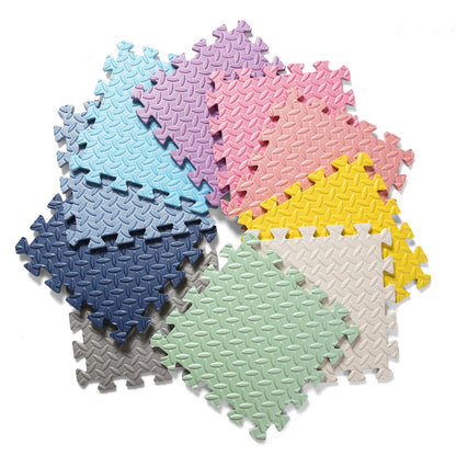 Tamiplay Foam Floor Mats for Kids, 12 x 12 Inch 16 Tiles 0.4" Thickness Foam Play Mat, Non-Toxic Square Interlocking Floor Mats Rubber Baby Play Mat for Toddlers(White/Gray/Bean Green)