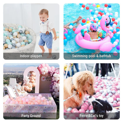 STARBOLO Ball Pit Balls for Toddlerss- 100 Pieces Crush Proof Plastic Toy Balls for Toddler Ball Pit, Ball Pit Play Tent, Baby Pool Water Toys, Kiddie Pool, Party Decoration, Photo Props