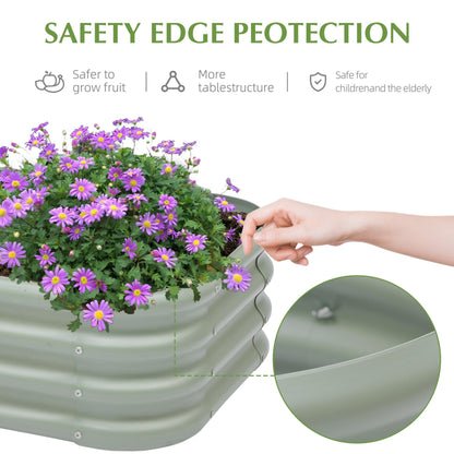 2-Pack 2x1ft Galvanized Raised Garden Bed, Outdoor Planter Bed, Metal Planter Box for Gardening and Planting,LG