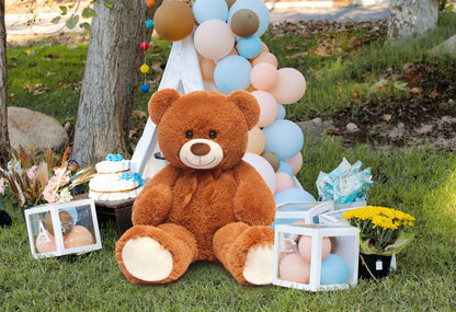 MorisMos Giant Teddy Bear Stuffed Animal 3ft, 36'' Big Brown Bear for Kid, 2025 Christmas Bear for Baby Shower, Large Stuffed Teddy Bear for Girlfriend Boyfriend Wife Mom Fiancée Valentine's Birthday
