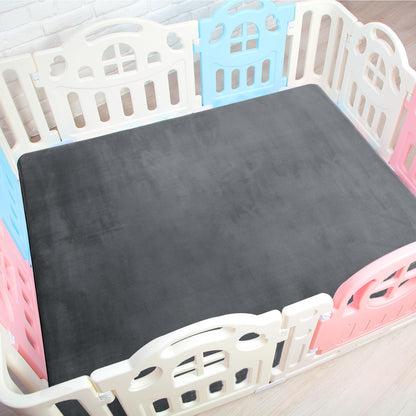 BALAPET Thick Memory Foam 74x50 Play Mat for Playpen, Super Soft Velvet Portable Baby Playpen Mat for Kids Toddler Crawling and Play, Non-Slip Bottom Playmat, Dark Grey