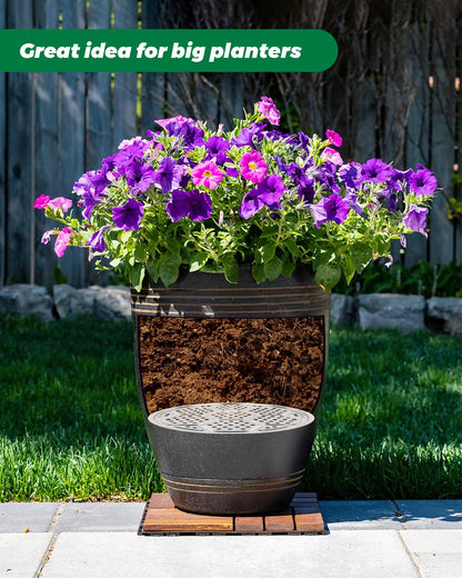 KOROI 4 Packs Planter Insert for Large Pots,Plant Pot Insert 13" Stainless Steel Durable Flower Pot Filler & Plant Riser with Drainage Holes to Elevate Plants to Reduce Soil Usage(13 inches*4 Packs)
