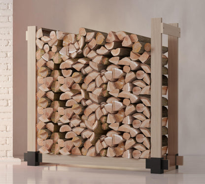 Fire Beauty 4 Pack Firewood Rack Base,Heavy Duty Metal Adjustable Log Storage Rack Bracket