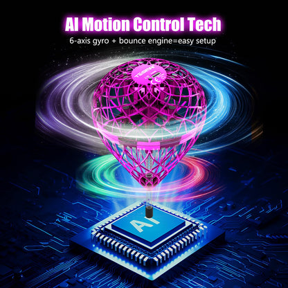 TrysGame 2025 Cosmic Globe,Hover Orb Toy with 3D Flips, Rechargeable Floating Spinner for 6 7 8 9 10 11 12 Years Old Boy&Girls Indoor/Outdoor (Purle)