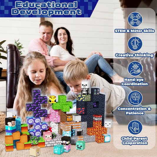 Magnetic Blocks - 150PCS Magnetic Building Blocks Cubes Adventurer, Magnet Toys for Kids Age 3+, Toy Building Set for Kids, Magnet Construction Easter Birthday Gifts for Boys Girls Age 4-8, 8-12